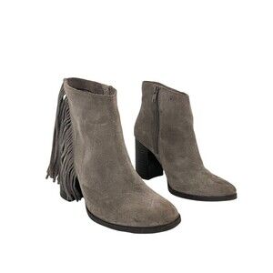 Arturo Chiang Womens Size 7.5 Reiden Gray Fringe Ankle Boot